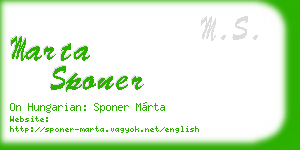 marta sponer business card