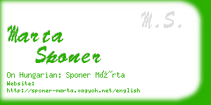 marta sponer business card